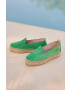 Manebi espadrile din piele intoarsa Double Sole Espadrilles culoarea verde cu platforma R 3.5 D0 - Pled.ro