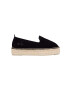 Manebi espadrile din piele intoarsa Double Sole Espadrilles culoarea negru cu platforma K 1.0 D0 - Pled.ro