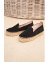 Manebi espadrile din piele intoarsa Double Sole Espadrilles culoarea negru cu platforma K 1.0 D0 - Pled.ro