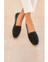 Manebi espadrile din piele intoarsa Flat Espadrilles culoarea negru K 1.0 N0 - Pled.ro