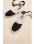 Manebi espadrile din piele intoarsa Flat Valenciana Espadrilles culoarea negru K 1.0 P0 - Pled.ro