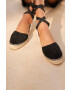 Manebi espadrile din piele intoarsa Flat Valenciana Espadrilles culoarea negru K 1.0 P0 - Pled.ro