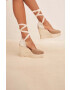 Manebi espadrile din piele intoarsa Heart-Shaped Wedge Espadrilles culoarea maro W 1.9 WH - Pled.ro