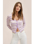 Mango cardigan Croch femei culoarea violet light - Pled.ro