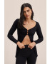 Mango cardigan Miri femei culoarea negru light - Pled.ro