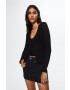 Mango cardigan Ruffi femei culoarea negru light - Pled.ro