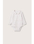 Mango Kids body bebe culoarea alb - Pled.ro