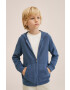 Mango Kids cardigan copii Ocean light - Pled.ro