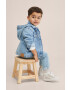 Mango Kids geaca de blugi pentru copii Hoodie - Pled.ro