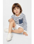 Mango Kids hanorac de bumbac pentru copii Rayas3 culoarea alb modelator - Pled.ro