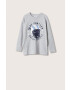 Mango Kids longsleeve copii culoarea gri cu imprimeu - Pled.ro