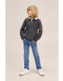 Mango Kids longsleeve copii culoarea gri neted - Pled.ro