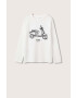 Mango Kids longsleeve din bumbac pentru copii culoarea alb cu imprimeu - Pled.ro