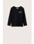 Mango Kids longsleeve din bumbac pentru copii culoarea negru cu imprimeu - Pled.ro