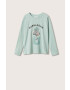 Mango Kids longsleeve din bumbac pentru copii culoarea verde - Pled.ro