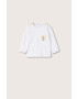 Mango Kids longsleeve din bumbac pentru copii culoarea alb cu imprimeu - Pled.ro