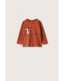 Mango Kids longsleeve din bumbac pentru copii culoarea bordo cu imprimeu - Pled.ro