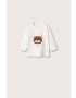 Mango Kids longsleeve din bumbac pentru copii culoarea alb cu imprimeu - Pled.ro