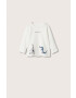 Mango Kids Longsleeve din bumbac pentru copii City culoarea alb cu imprimeu - Pled.ro