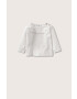 Mango Kids longsleeve din bumbac pentru copii Nice culoarea alb cu imprimeu - Pled.ro