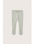 Mango Kids pantaloni bebe culoarea verde - Pled.ro