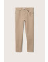 Mango Kids pantaloni copii culoarea bej neted - Pled.ro