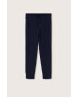 Mango Kids pantaloni de bumbac pentru copii culoarea albastru marin neted - Pled.ro