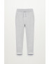 Mango Kids pantaloni de bumbac pentru copii culoarea gri neted - Pled.ro