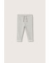 Mango Kids Pantaloni de bumbac pentru copii Viena culoarea gri material neted - Pled.ro