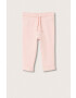 Mango Kids Pantaloni de bumbac pentru copii Viena culoarea roz material neted - Pled.ro