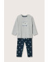 Mango Kids pijama copii Dog culoarea gri modelator - Pled.ro