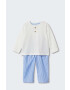 Mango Kids pijama copii Ivoby culoarea alb modelator - Pled.ro