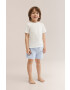 Mango Kids pijamale de bumbac pentru copii Dean culoarea alb modelator - Pled.ro