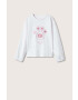 Mango Kids tricou de bumbac pentru copii culoarea alb - Pled.ro