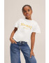 Mango Kids tricou de bumbac pentru copii culoarea galben modelator - Pled.ro