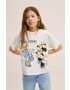 Mango Kids tricou de bumbac pentru copii culoarea alb - Pled.ro