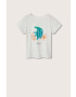 Mango Kids tricou de bumbac pentru copii Fish culoarea alb - Pled.ro