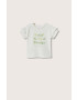 Mango Kids tricou de bumbac pentru copii Helen culoarea alb - Pled.ro