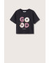 Mango Kids tricou de bumbac pentru copii Lolly culoarea gri - Pled.ro