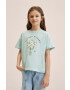 Mango Kids tricou de bumbac pentru copii Market culoarea verde - Pled.ro