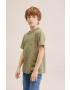 Mango Kids tricou de bumbac pentru copii Stamp2 culoarea maro modelator - Pled.ro