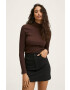 Mango longsleeve femei culoarea gri cu guler - Pled.ro