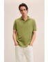 Mango Man polo de bumbac Rea culoarea alb neted - Pled.ro