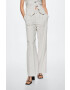 Mango pantaloni din amestec de in Sherlock femei culoarea bej lat high waist - Pled.ro