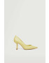 Mango stilettos de piele culoarea galben - Pled.ro