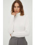 Marc O'Polo longsleeve femei culoarea bej cu guler - Pled.ro