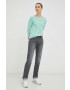 Marc O'Polo longsleeve din bumbac culoarea turcoaz - Pled.ro