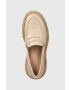 Marc O'Polo mocasini de piele femei culoarea bej cu platforma 301 13513201 101 LL2M3056 - Pled.ro