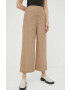 Marc O'Polo pantaloni de bumbac culoarea bej lat high waist - Pled.ro