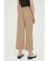 Marc O'Polo pantaloni de bumbac culoarea bej lat high waist - Pled.ro